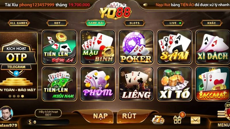 Tham gia game bài đổi thưởng phong phú